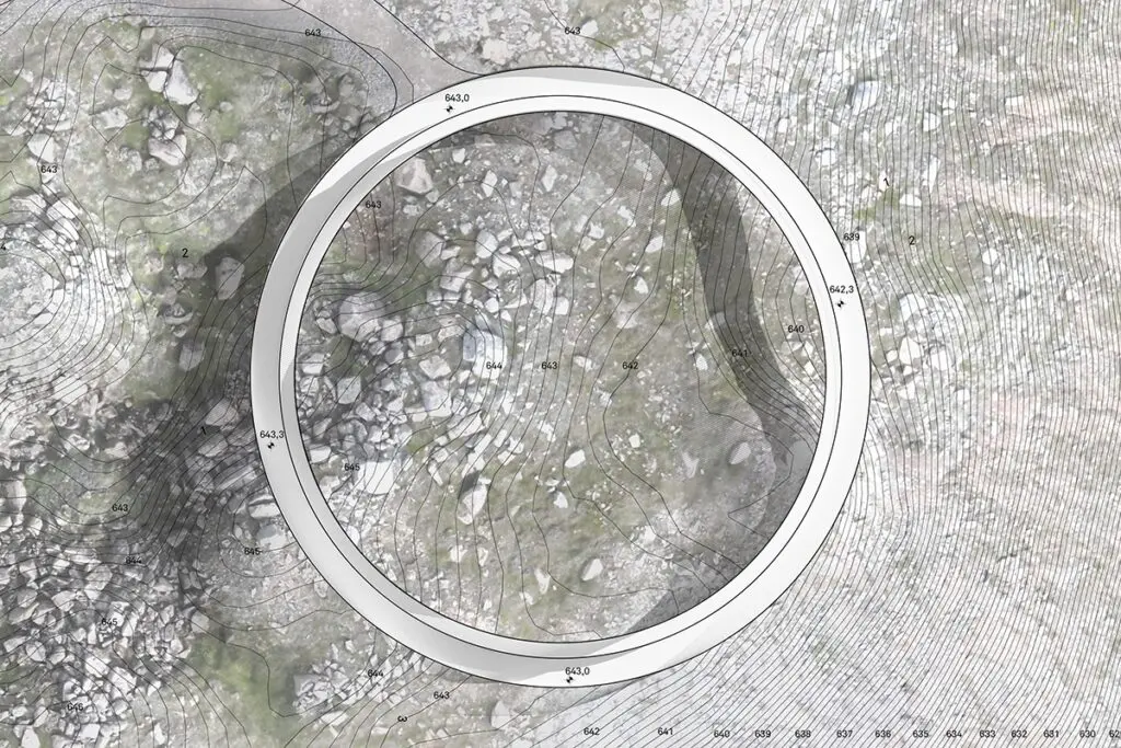 Anillo de bjólfur: plataforma de observación en islandia.