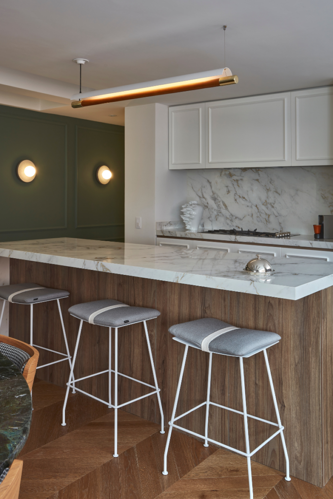 Isla de cocina cálida