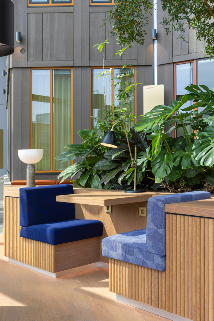 El diseño de este atrio es un equilibrio entre historia y modernidad