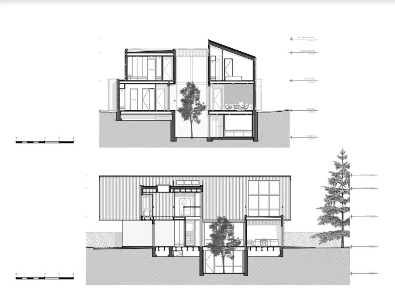 Una casa residencial moderna diseñada para concebir una vida familiar entre pinos Una casa residencial moderna diseñada para concebir una vida familiar entre pinos