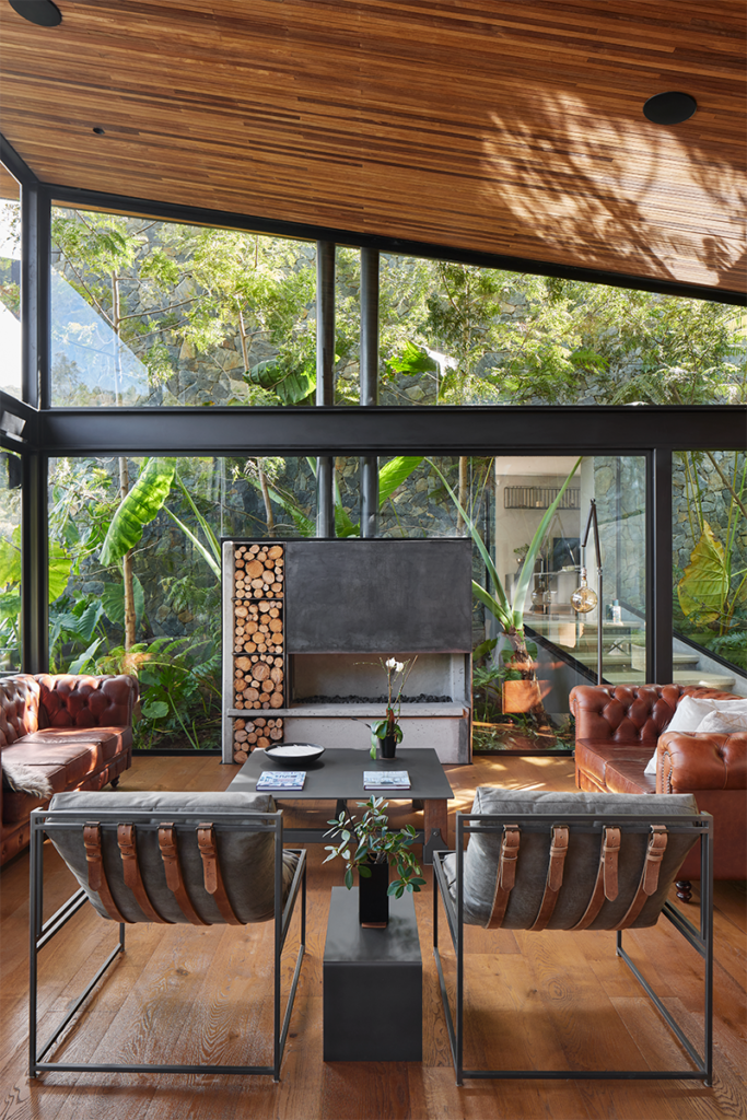 Diseño de sala en casa abierta