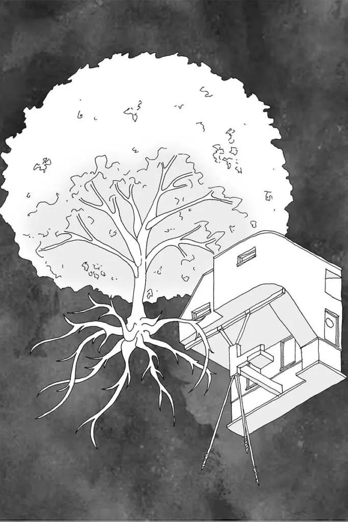 Esta es una ‘casa en el árbol’ que a su vez funciona como una cochera