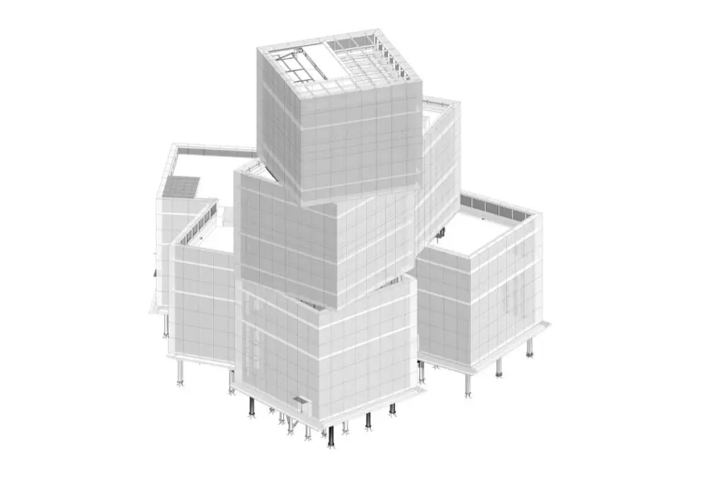 Un edificio en china que parece hecho con cubos de hielo