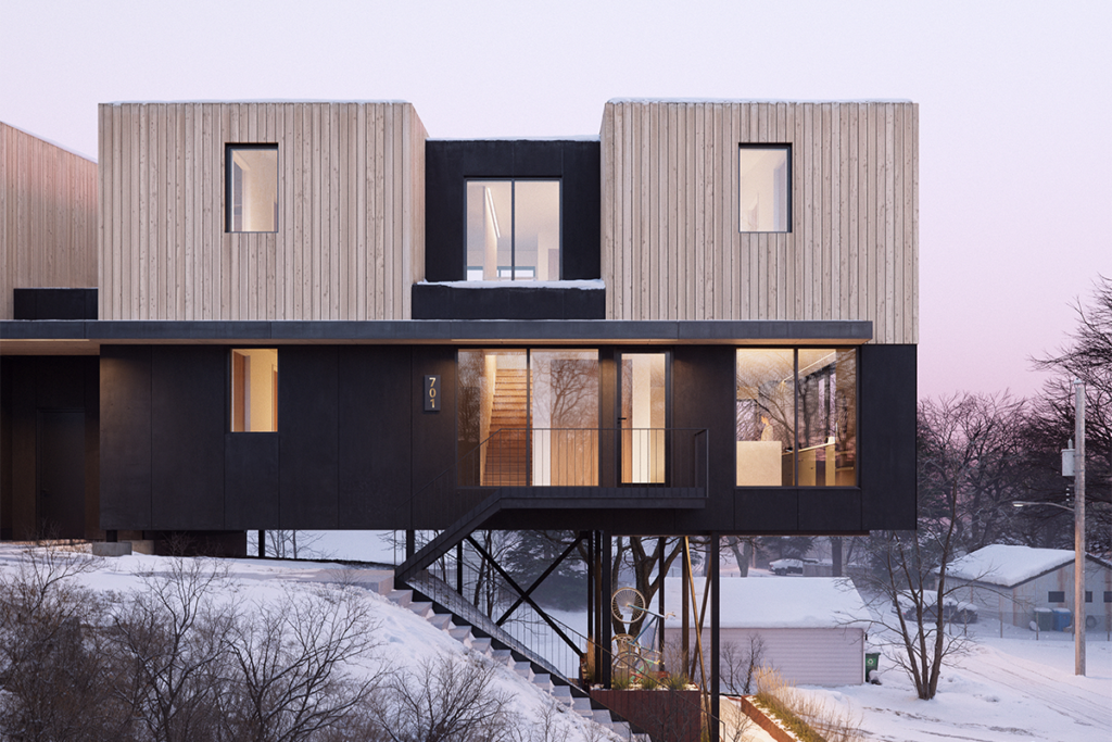 Estilo nórdico y sostenibilidad: las cualidades de este edificio en estados unidos