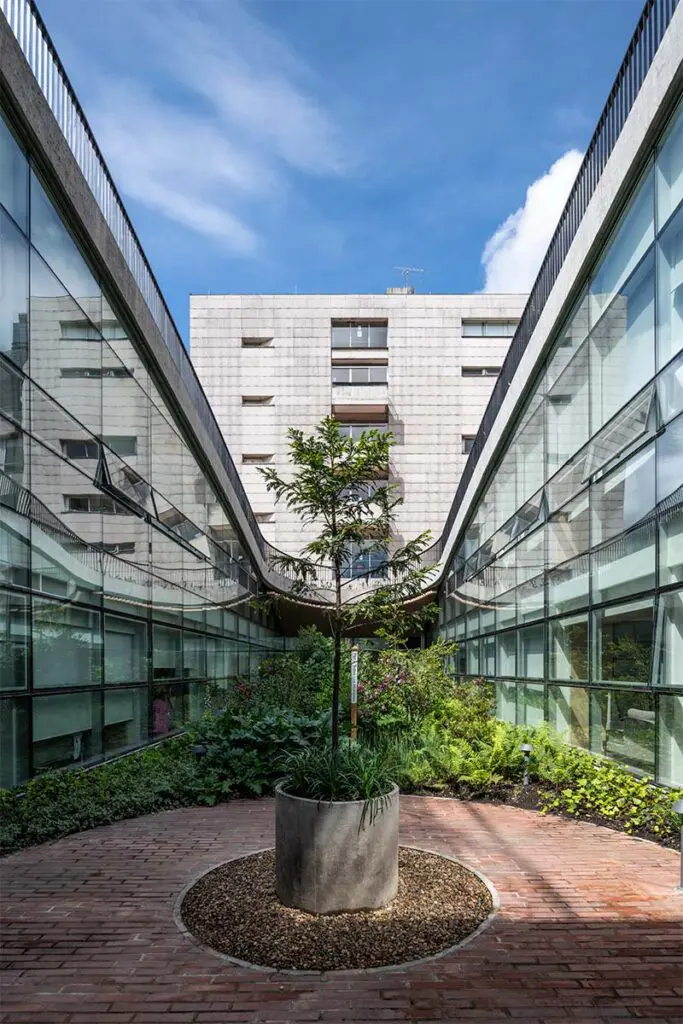 Un parque se eleva y es a la vez una cubierta en la fundación santa fe Un parque se eleva y es a la vez una cubierta en la fundación santa fe