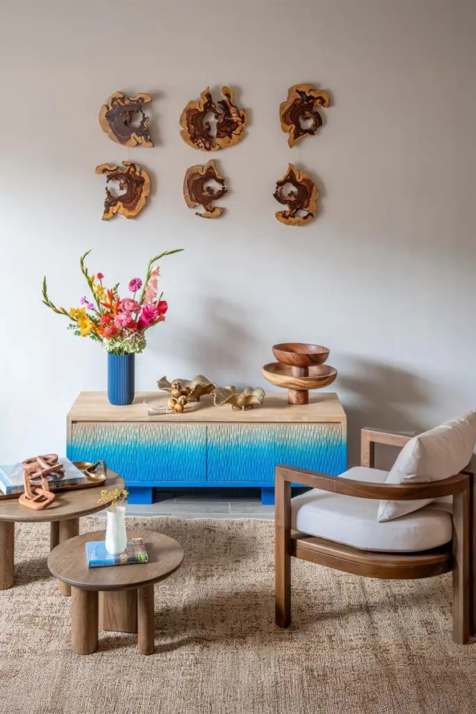 La fusión perfecta, objetos vibrantes con materiales nobles ideal para espacios