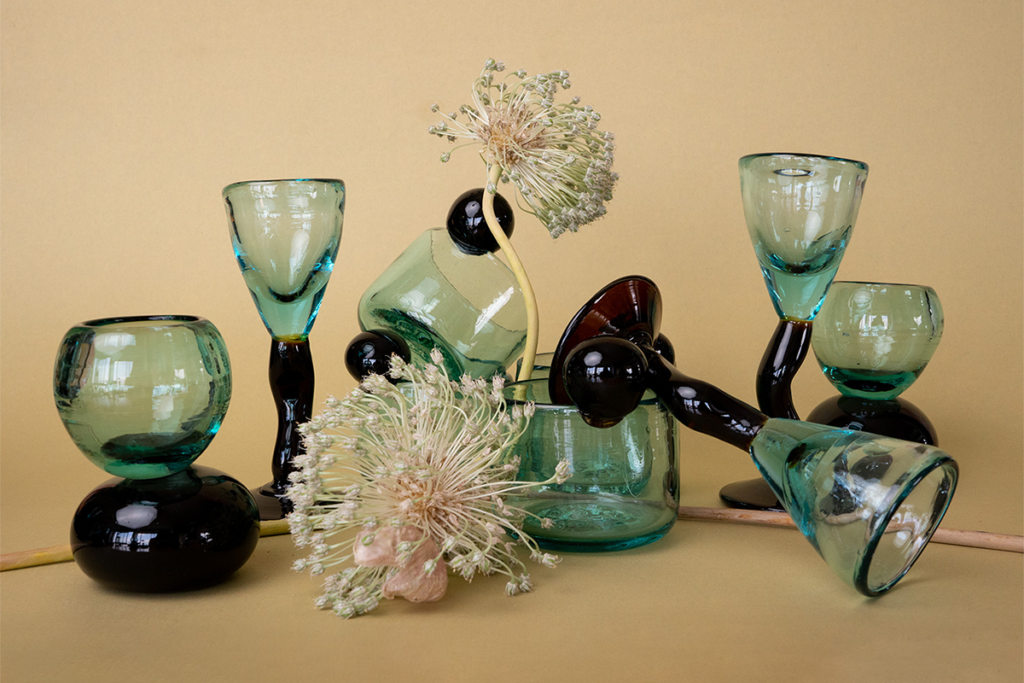 Objetos de diseño en vidrio firma zorro y jaguar