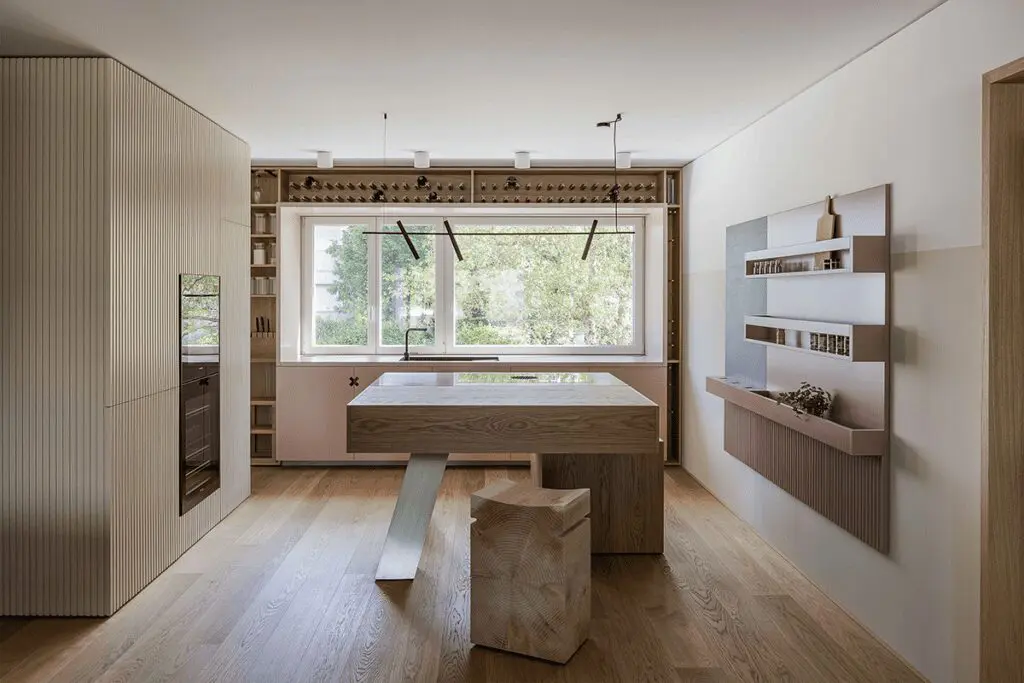 El diseño de este apartamento en suiza es un homenaje a la madera
