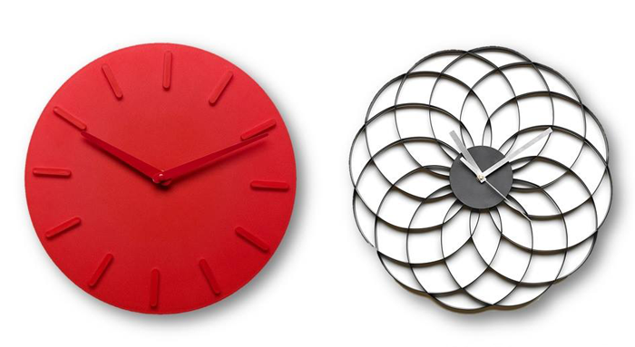 Relojes de la marca de diseño BoConcept, en el Bogotá Design Festival, 2015.