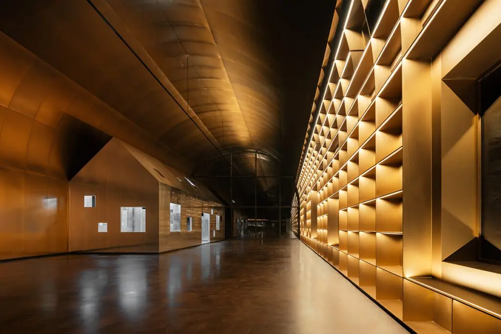 Una bóveda funcional y escultórica: su diseño parece ser el casco de un barco