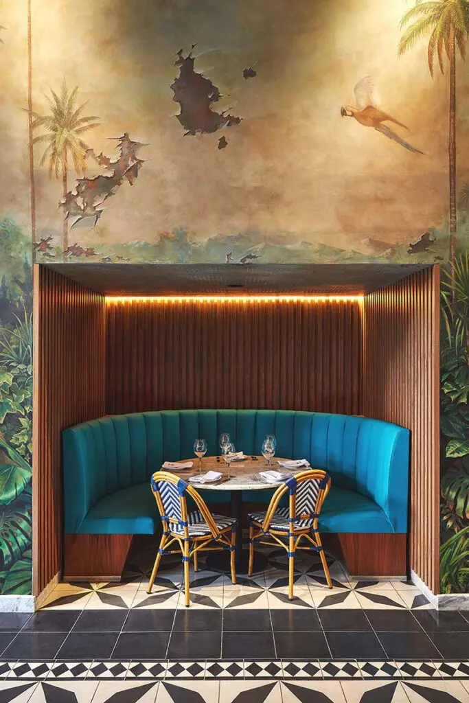 Este es el diseño de un bistró francés con alma tropical en cali Diseño restaurante odiseo en cali