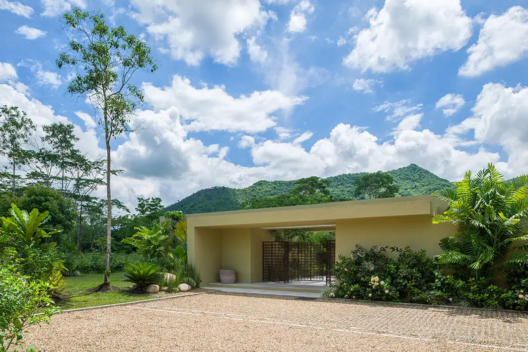 Una casa colombiana caribeña hecha con techos ecológicos bambú y madera Una casa colombiana caribeña hecha con techos ecológicos bambú y madera