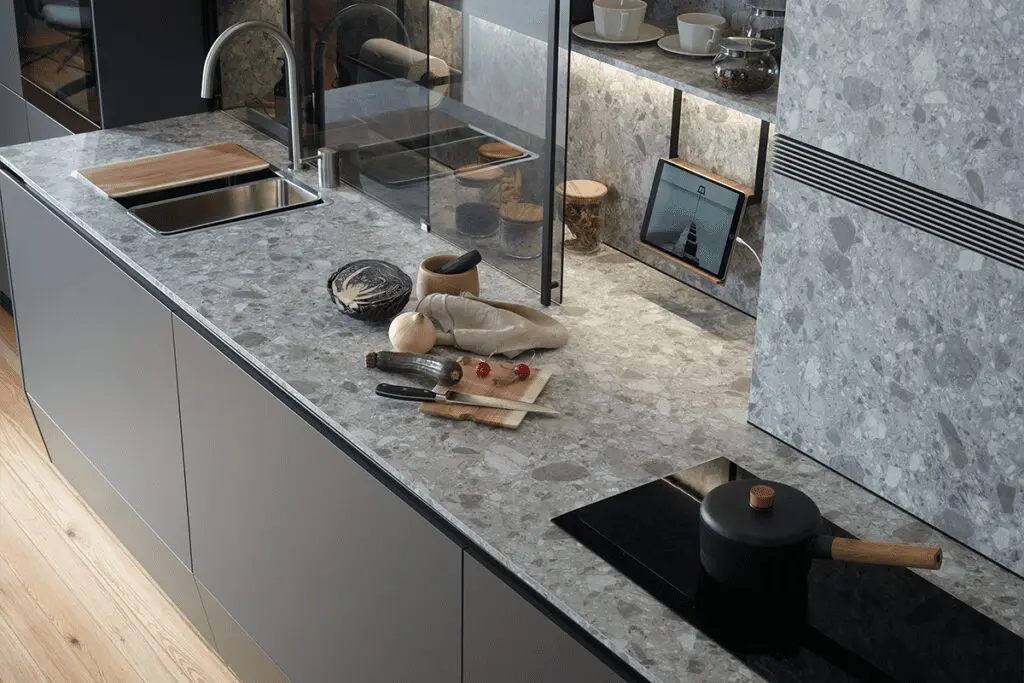 El diseño de esta cocina se percibe como un espacio diáfano El diseño de esta cocina se percibe como un espacio diáfano