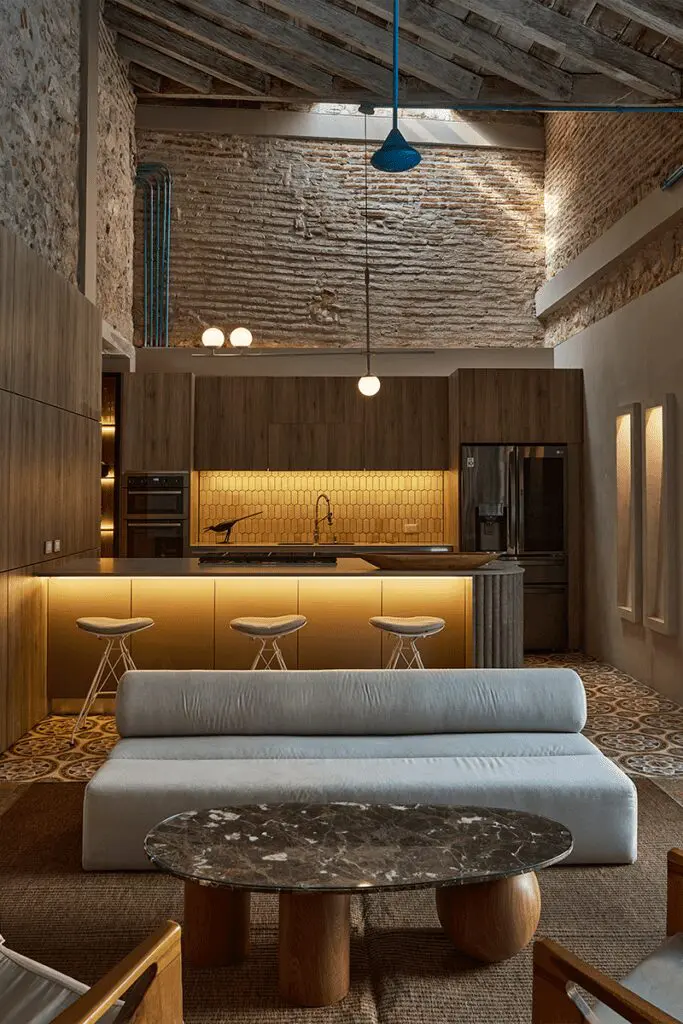 Una cocina colonial en cartagena renovada para ser el centro social del hogar