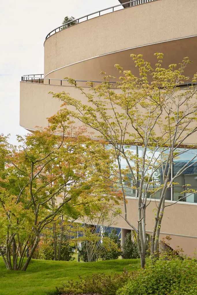 Un edificio en japón con una arquitectura en la que convive la inspiración colectiva