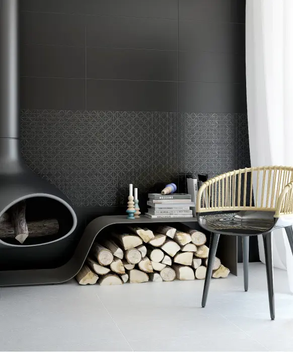 GRESPANIA La firma presentó la serie Nexo, una colección de porcelanatos que se caracteriza por sus texturas, diferentes formatos y colores blanco y negro, una combinación en furor que aporta a los espacios un toque urbano, nítido y contemporáneo. Porcelanato negro pulido y sólido, de la colección Nexo, de la firma española Grespania.