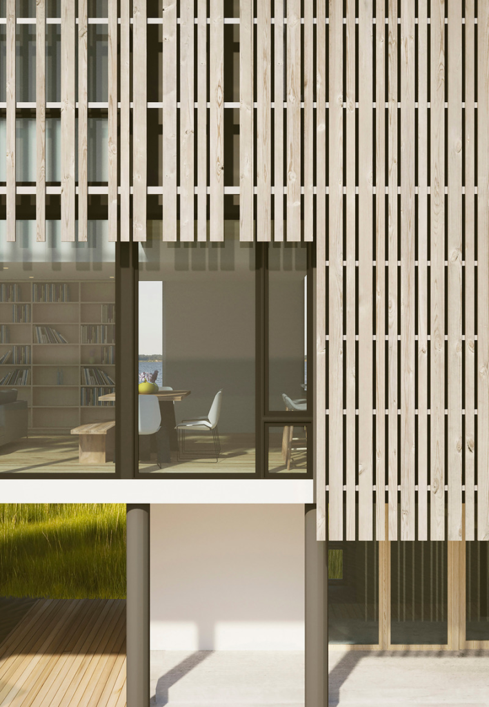 Una sorprendente casa familiar en medio de un lago de new jersey