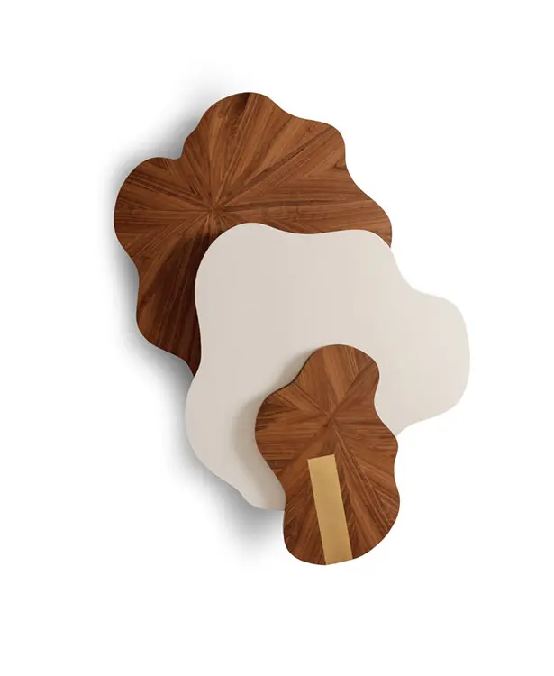 5 diseños destacados en m&o asia 2016 Mesas auxiliares en madera, lacada, cristal acrílico y latón nenuphar de ginger & jagger.