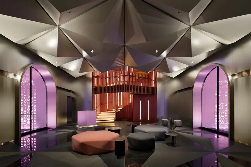 Press kit | 1472-04 - press release | designed by concrete, w hotel osaka opens its doors - concrete - commercial interior design - arrival tunnel - photo credit: marriott international