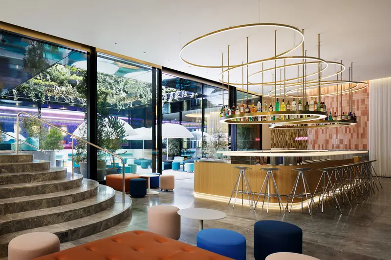 Press kit | 1472-04 - press release | designed by concrete, w hotel osaka opens its doors - concrete - commercial interior design - wet courtyard bar - photo credit: marriott international