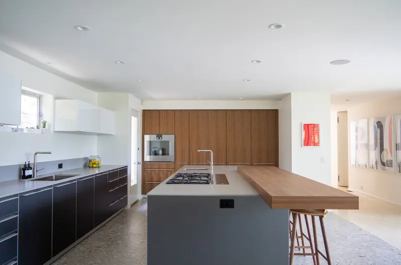 Press kit | 2933-04 - press release | midcentury modern remodel in beverly hills - heusch inc - residential architecture - open kitchen - photo credit: gerhard heusch