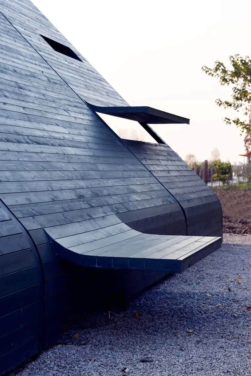 Press kit | 5651-02 - press release | wood pavilion #1 - lin architecture - commercial architecture - visual window, light window, and small seat - photo credit: liu songkai