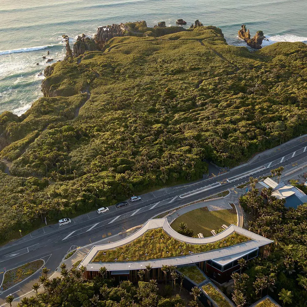 Este es un centro de visitantes inspirado en la cultura maorí