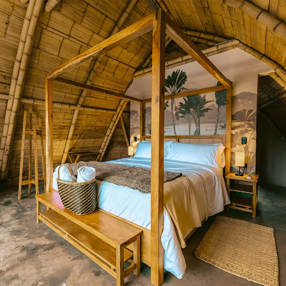 El principio detrás del diseño de este hotel en ráquira, boyacá, es el bambú