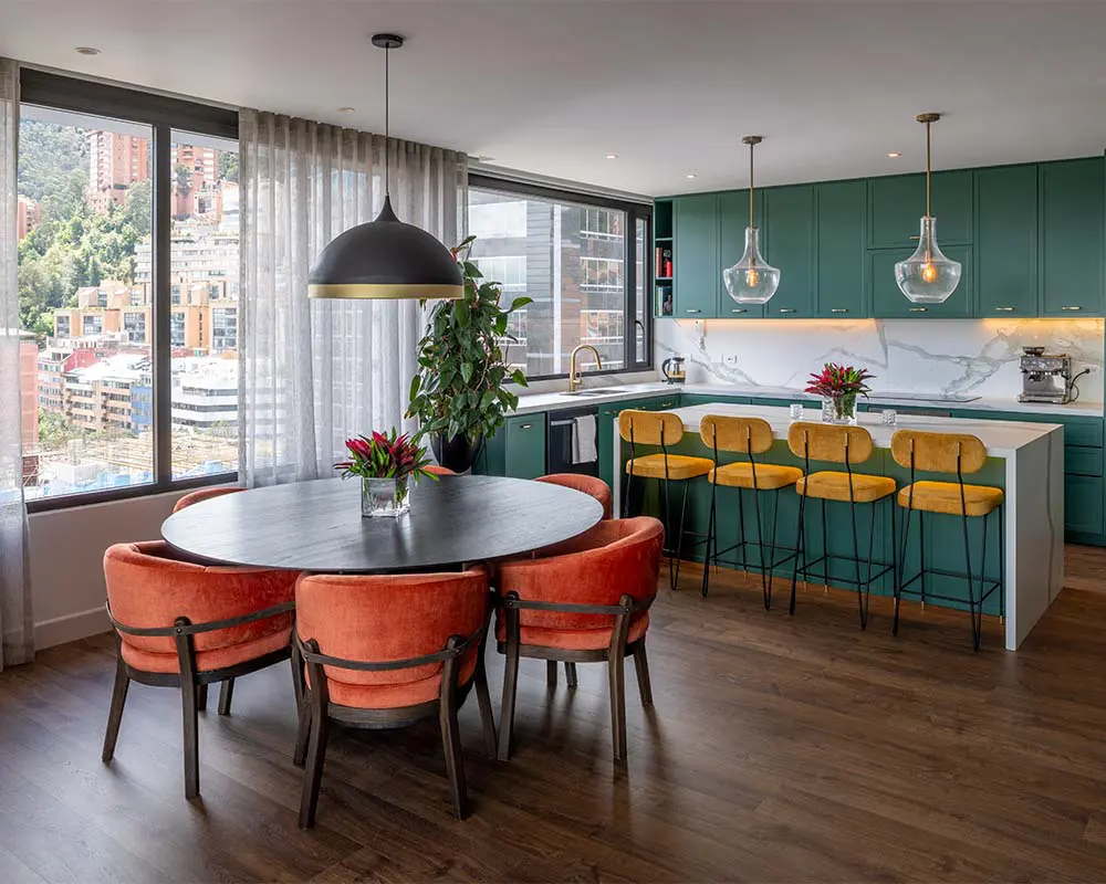 El color y los contrastes definen la personalidad de este apartamento en bogotá El color y los contrastes definen la personalidad de este apartamento en bogotá