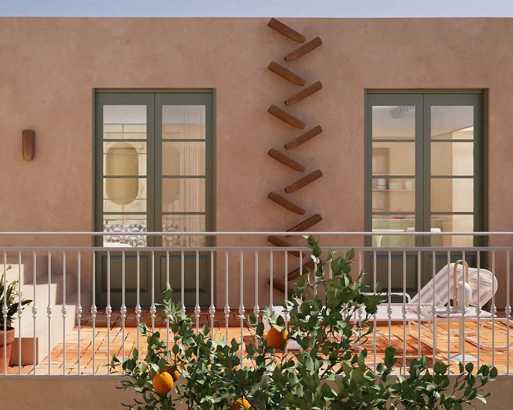 Una obra con tres apartamentos donde la cerámica y el color articulan el espacio