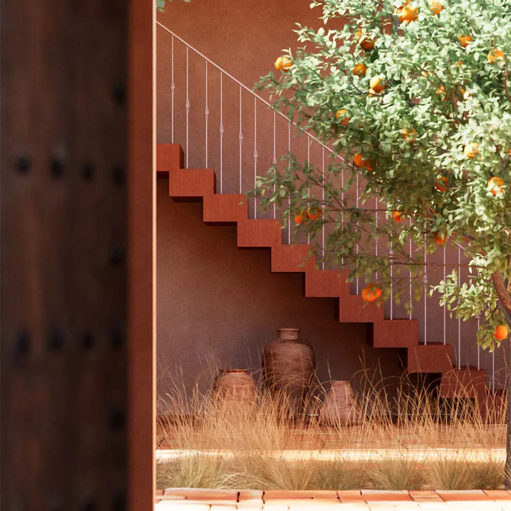 Una obra con tres apartamentos donde la cerámica y el color articulan el espacio