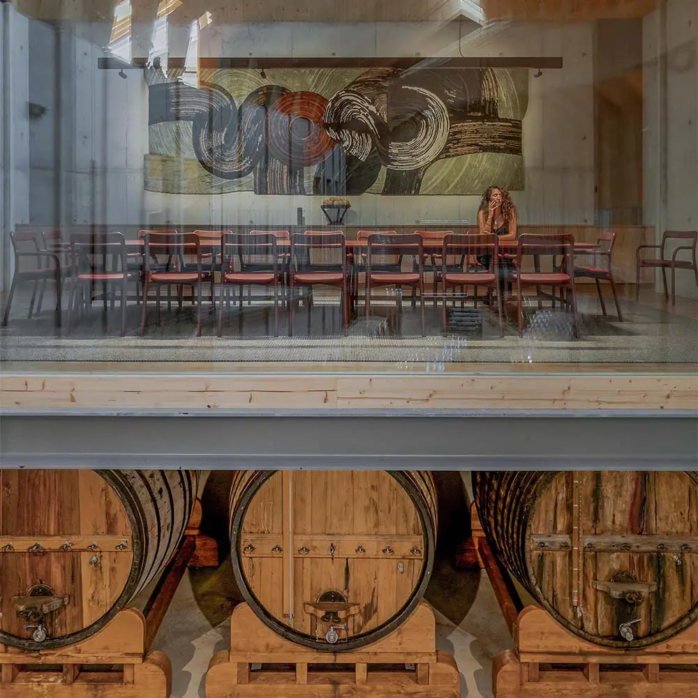 La bodega en portugal con un diseño inspirado en las curvas de los viñedos