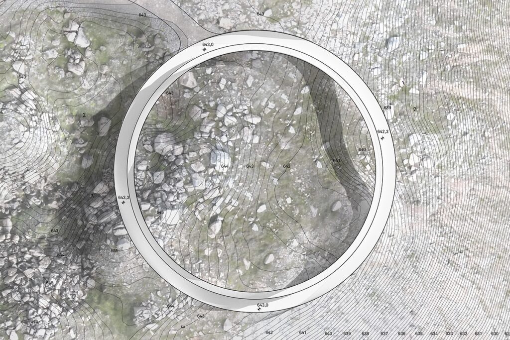 Anillo de bjólfur: plataforma de observación en islandia.