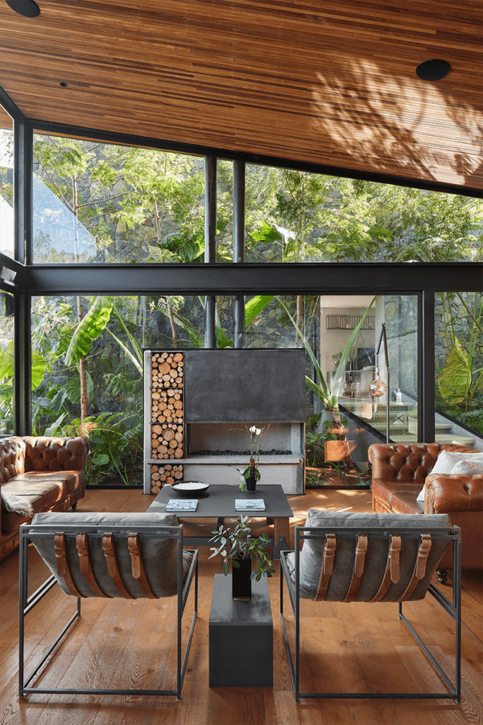 Diseño de sala en casa abierta