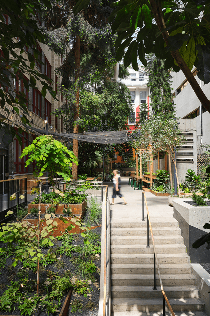 Jardín en universidad de canadá