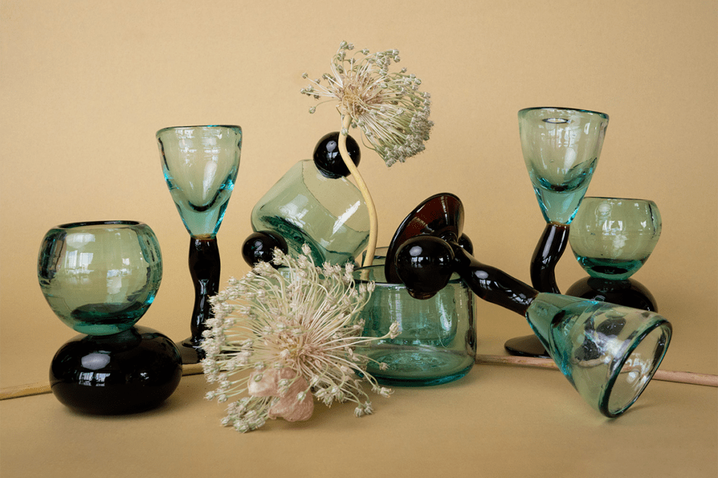 Objetos de diseño en vidrio firma zorro y jaguar