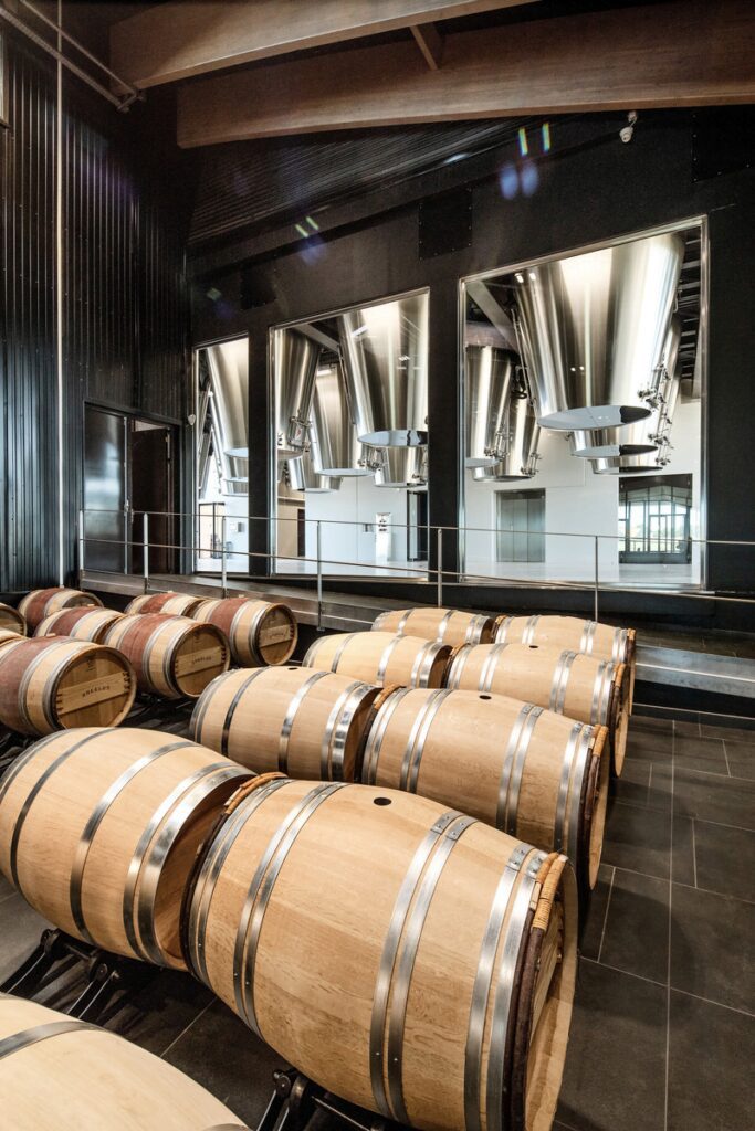 La sorprendente estructura de una cava de vinos en francia