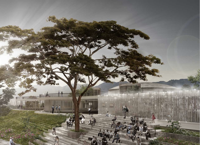 Orfelinato, proyecto de parque público en reserva de agua, ganador del oro en los Holcim Awards 2015. Medellín, Colombia.