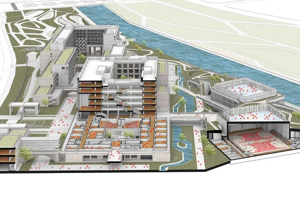 Uno de los campus más extraordinarios: es una "ciudad" de estudio con una isla verde