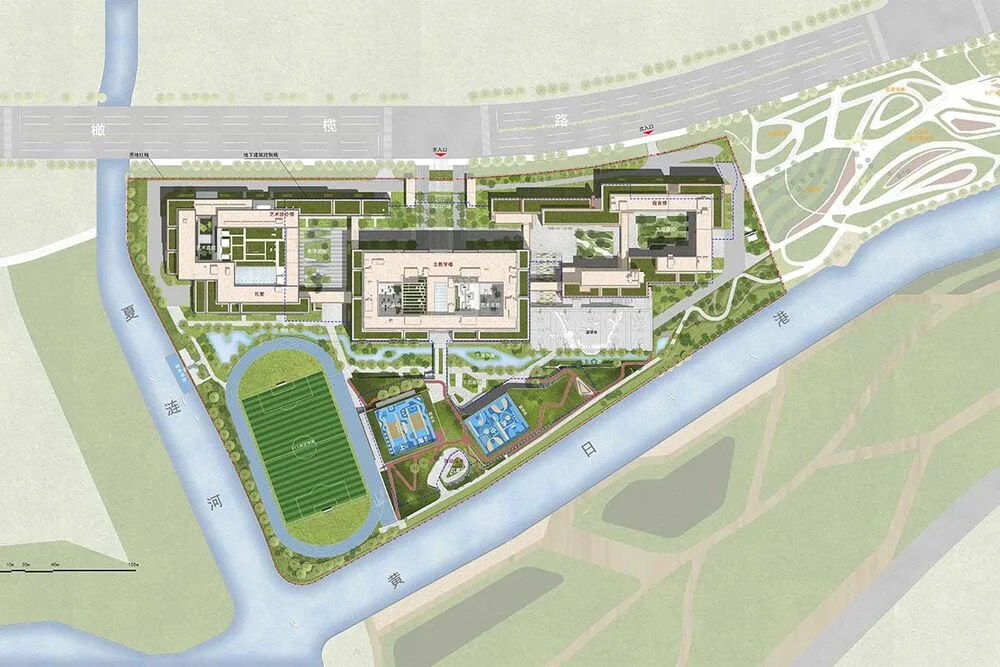 Uno de los campus más extraordinarios: es una "ciudad" de estudio con una isla verde