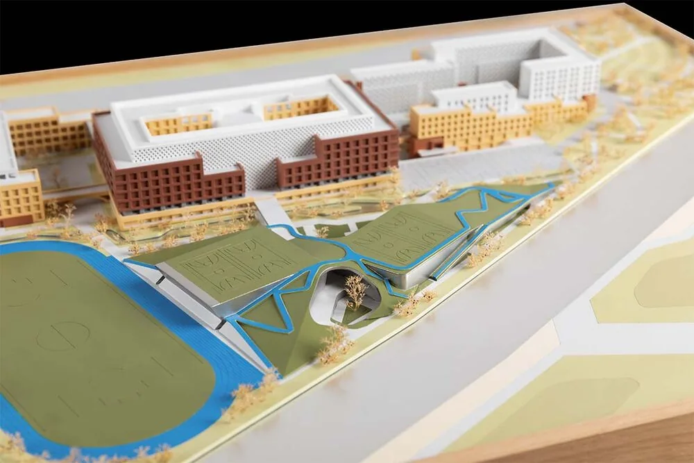 Uno de los campus más extraordinarios: es una "ciudad" de estudio con una isla verde