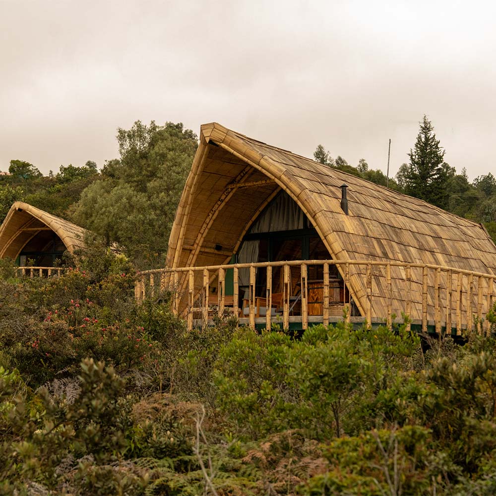 El principio detrás del diseño de este hotel en ráquira, boyacá, es el bambú